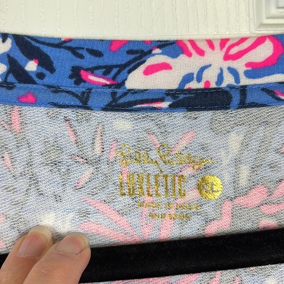Lilly Pulitzer Emmaline cropped pullover Boca blue Birds Eye view sz xl - Picture 4 of 9